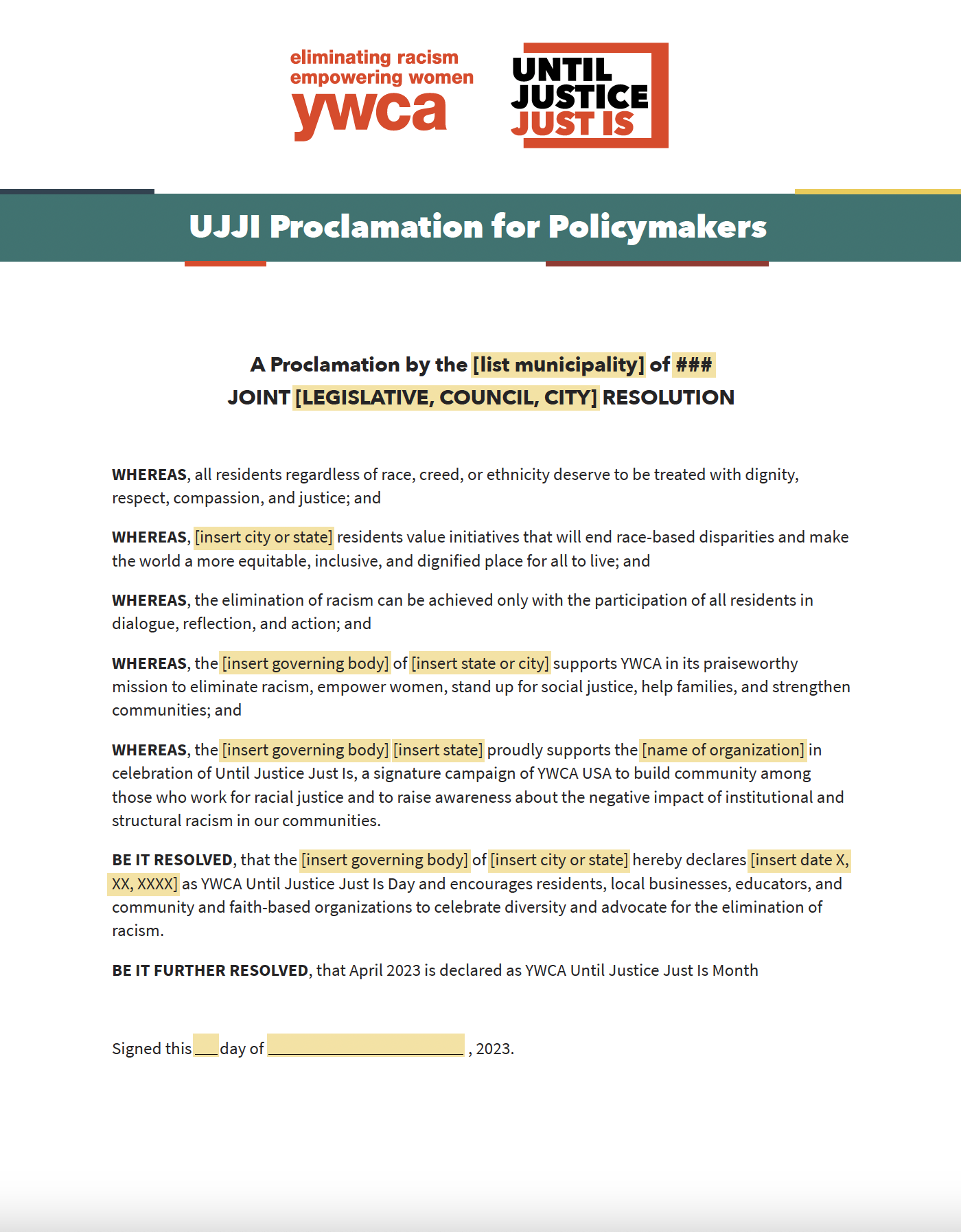 UJJI 2023 - Proclamation for Policy Makers